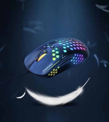 China O-nikuma Cw903 RGB High DPI Optical Sensor High DPI Good Prices Wired Ergonomic PC Mouse for sale