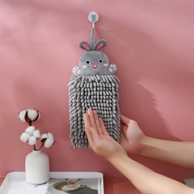 China Soft Chenille Factory Discount Price Chenille Material Washable Hand Towel Cartoon Shape Hand Towel for sale