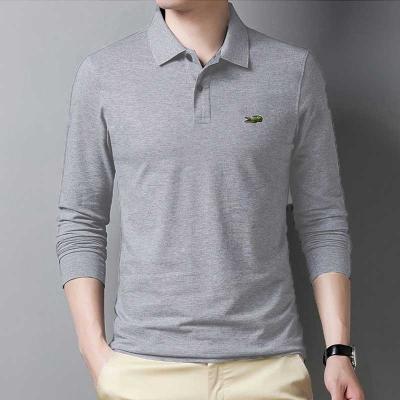 China Anti-Wrinkle Polo T Sweat Absorption Quick Dry Golf Shirts Long Sleeve Formal Polo Shirt For Men for sale