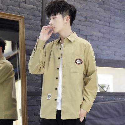 China 100% Cotton Solid Color Anti-pilling Cotton Blouse Men's Fashion Short Sleeve Tooling Button Down Shirt for sale