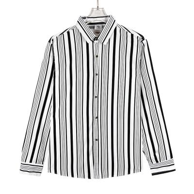 China Factory Customized High Quality Polyester Mens Striped Shirt Customized,Comfortable and Fashionable Anti-Wrinkle for sale