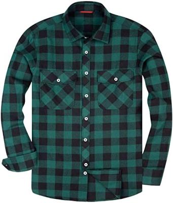 China Anti Shrink Workwear Custom Design Print Shirt Fashion Flannel Plaid Shirts Wholesale Work Shirt Men for sale