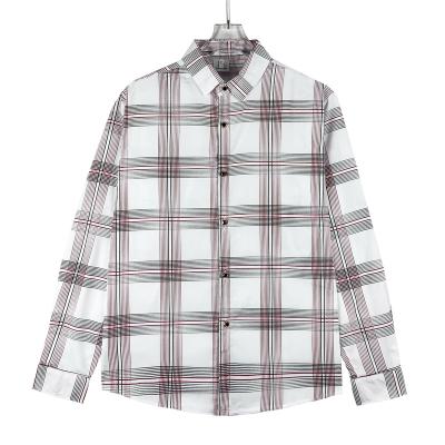 China 2021 Newest Anti-Wrinkle Polyester Anti-Wrinkle Classic Shirts Long Shirts For Men Plaid for sale