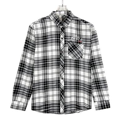 China Comfortable And Fashionable Designer Button Down Fabric Mens Casual Shirt Mens Soft Plaid Shirt for sale