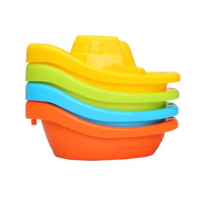 China eco-friendly stacking colorful baby bath toys cup boats K999-201B for sale