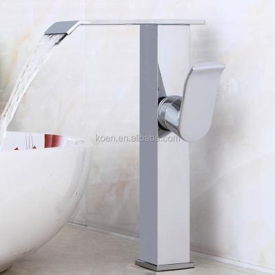 China Wenzhou Brass Thermostatic Faucets Basin Taps High Spout Waterfall Height Basin Faucets for sale