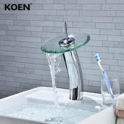 China China Factory Metered Water Bathroom Tapware Hot And Cold Glass Faucets Mixer Taps for sale