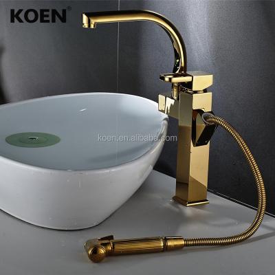 China KOEN Electric Multi Function Faucets Brass Kitchen Sink Faucet With Pull Out Spray for sale