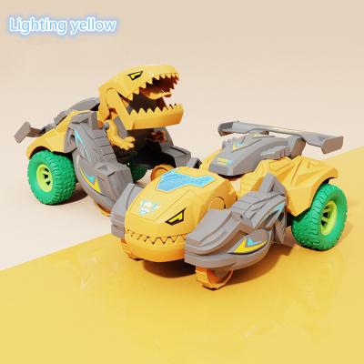 China Toy Fall Stunt Car Dinosaur Toy Dinosaur Car Diecast Heavy Duty Rotating Wrapping Deformed Toy for sale