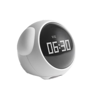 China Cutey Fun Expression LED Alarm Clock Voice Control Night Light Digital Alarm Clock for sale