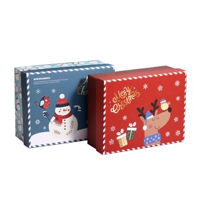 China Wholesale Festival Eve Christmas Gift Box Set Low Price Best Gift Wrapping Snowman Paper Box Packing Set for sale