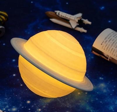 China 3D Printing LED Colorful Light Top Rechargeable Saturn Lamp Like Moon Lamp Night Light For Moon Light for sale