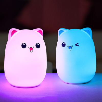 China New Eco-friendly Arrive Kids Silicone Night Light USB Rechargeable Build-in Battery Bear Silicone Lamp Kids Patted Lovely for sale