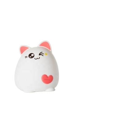 China Modern Top LED Night Light USB Rechargeable Color Changing Silicone Cat Light For Kids for sale