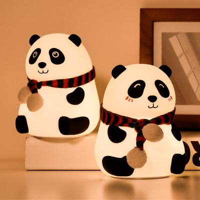 China New design modern panda led lamp silicone night light decoration room animal baby near night light for sale