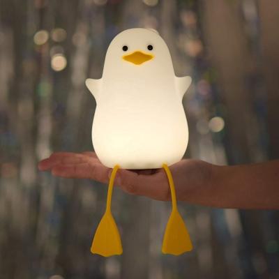 China Superior Modern Little Duck Penguin Animal Mini Baby Kids LED Lamp Silicone Gift Night Light for sale