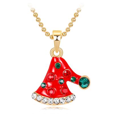 China Fashion Trendy Cartoon Cute Christmas DIY Hat Drop Oil Drop Necklace Wholesale for sale