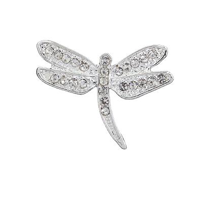 China Small Diamond Crystal Fashionable Female Dragonfly Dragonfly Pin Brooch Pin Clothing Soft Brooch for sale