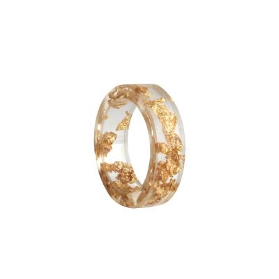 China European and American TRENDY Jewelry Fashion Gold and Silver Aluminum Ring Epoxy Resin Pure Handmade Ring for sale