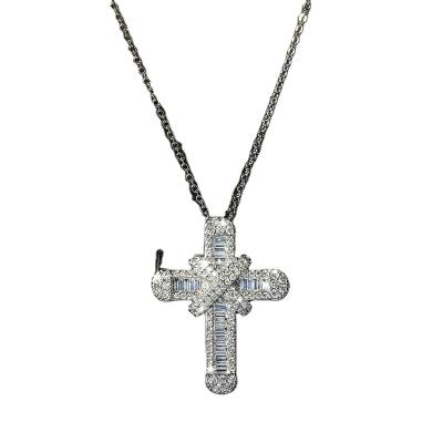 China Popular Accessories Women's Hip Hop Hip Hop Diamond Inlaid Cross Necklace Jesus Hip Hop Pendant for sale