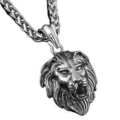 China Hypoallergenic Luminous Diamond Crown Lion Head Hip Hop Necklace Men Unisex Gold Plated Pendant for sale