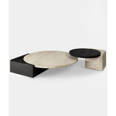 China Modern Natural Stone Coffee Table Customizable Casual Wabi Sabi Minimalist Table for sale