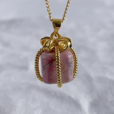 China High Quality Natural Stone Pendant Necklace Perfume Diffuser Oil Bottle Pendant for sale