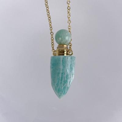 China High Quality Natural Stone Pendant Necklace Perfume Diffuser Oil Bottle Pendant for sale