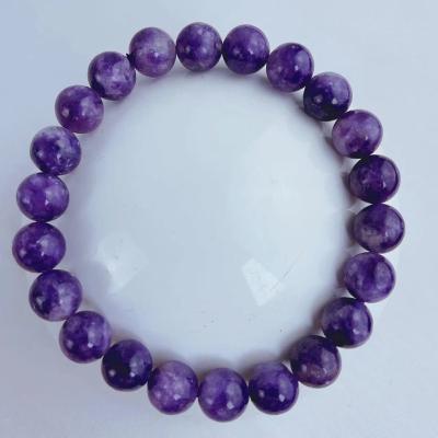 China Custom Women Stone Purple Bangle Bracelet Bangle Bead Crystals Bling Natural Stone Charms For Bracelets for sale