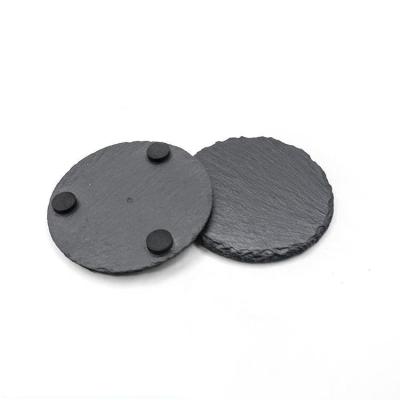 China Customized modern factory in running black square around empty stone slate coaster set bulk for engraving for sale