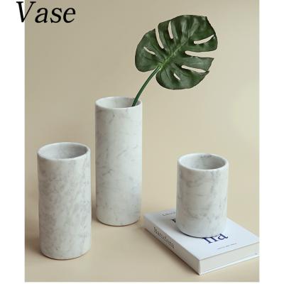 China Art Deco Vase Stone Vases Home Decoration Stone Table Wedding Centerpiece Simple Europe for sale