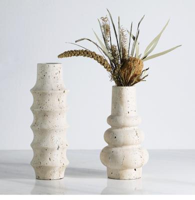 China Custom Art Deco Modern Nordic Artistic Tabletop Stone Vase Home Decoration for sale