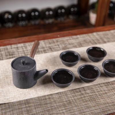 China Viable Custom Wholesale Natural Japanese Stone Tea Set Teapot Kettle Stone Spoon for sale