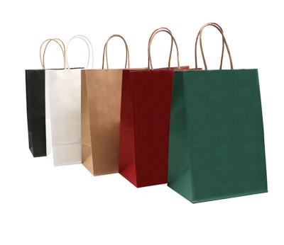 China Eco - Friendly Recyclable Kraft Paper Bag Shopping Bag Gift Bag With Handles for sale