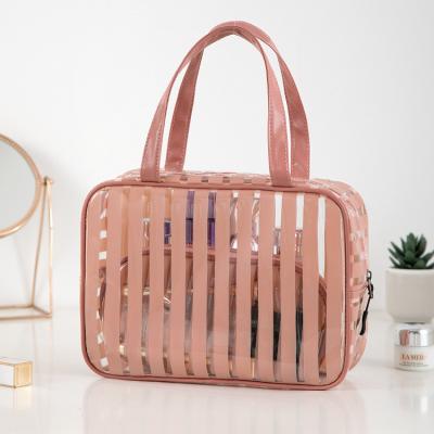 China Fashion Clear Makeup Organizer Pouches Tote Travel Toiletry Bags Transparent PVC Cosmetic Bag for sale