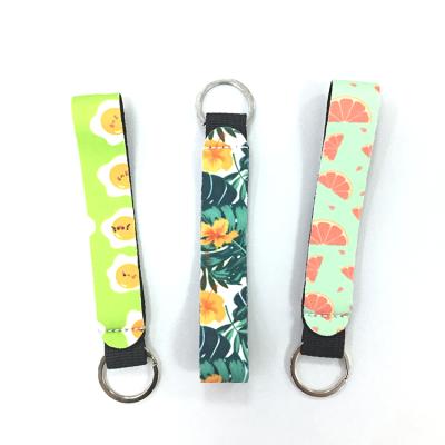 China Wholesale Durable Neoprene Wristband Sublimation Key Chain Lanyard Strap Environmental Friendly for sale