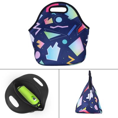 China Cooler Sublimation Eco Fitness Reusable Wholesale Kids Customized Neoprene Kids Lunch Box Waterproof Insulated Single Bag for sale