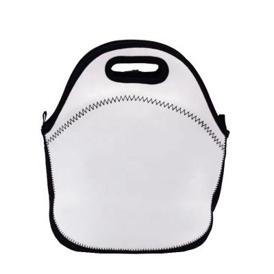 China Sublimation Waterproof Custom White Insulated Neoprene Cooler Lunch Bag For Outdoor Picnic for sale