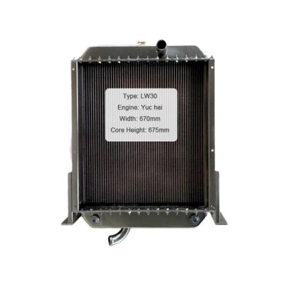 China Next Loader X C M G Lw 300F Radiator Panel Dual Water Tank Radiator Copper Core Manufacturer Customizable Loader Engine Radiator for sale