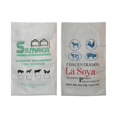 China BIODEGRADABLE Cheap Price Agriculture 50 Kg PP Chicken Feed Animal Feed Woven Packaging Sack Packaging Bag for sale