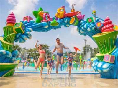 China Plants And Flower Series Fiberglass Water Park Splash Pad For Children for sale