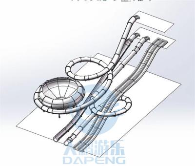 Chine Glissière d'eau d'adultes de piscine de fibre de verre de glissière d'eau d'Aqualoop de parc aquatique à vendre