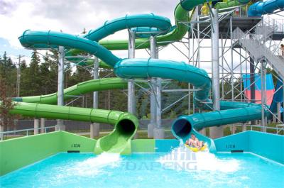 China Water Park Inner Tube Water Slide Fiberglass Enclosed Spiral Water Slides for sale