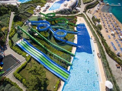 China Resort Beach FRP Hill Water Slide Cluster Customized Big Water Slide For Adults for sale