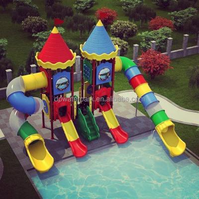 Cina China Children Park Playground Equipment Kindergarten Aqua Park Water Games Pool Outdoor Playground Plastic Slide in vendita