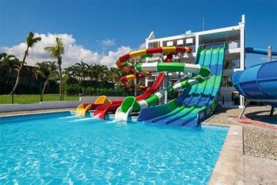 China 3 Person 18.5Kw Fiberglass Water Slide For Aqua Amusement Water Park for sale