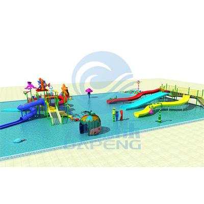 China Outdoor Water Amusement Park Playground Set Kids Fiberglass Slide Group for sale