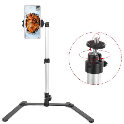 China PORTABLE Hot Selling High Quality Floor Stand Extendable Tripod With Mobile Phone Clip Mount for sale