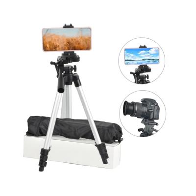 China PORTABLE factory direct aluminum camera tripod stand 1.2m phone foldable tripod mount with bag for sale