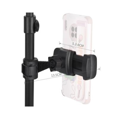 China Flexible Adjustable Live Stream Phone Mount Tripod Broadcast Bracket Cell Phone Clip Increased Holder Phone Clip and Adjustable for sale